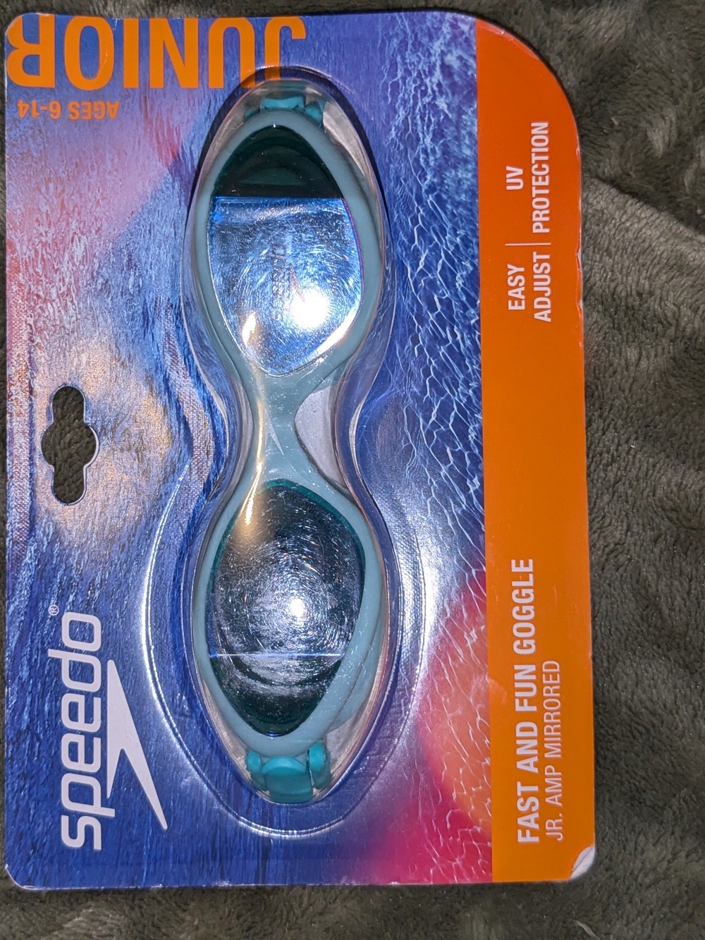 Speedo Junior Mirrored Swim Goggles - Teal/Silver